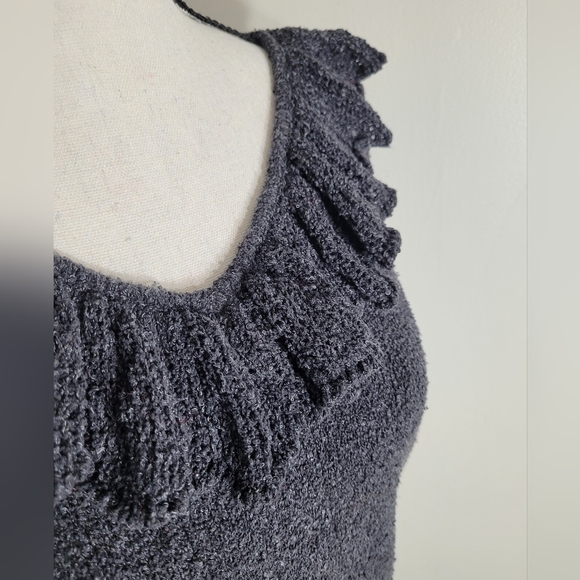 Dana Buchman Silk Blend Sweater Ruffled V-neckline Large - Picture 2 of 5